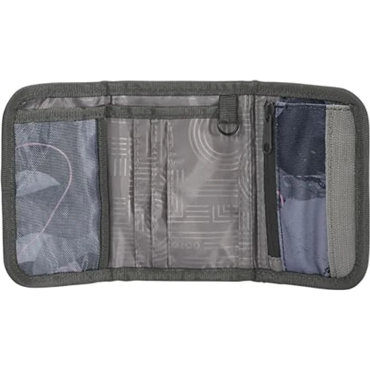 Coocazoo Geldbörse „Bubble Brush”, grau-rosa, Portemonnaie mit Sichtfenster innen & außen, recyceltes Polyester, Münzfach & Kartenfächern, Klettverschluss, ab der 3. Klasse – Bild 2