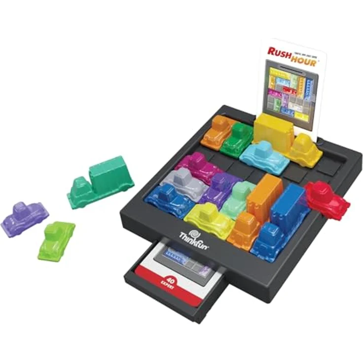 ThinkFun Rush Hour, Logikspiel mit 40 Herausforderungen in 4 Schwierigkeitsstufen, für 1 oder mehr Spieler, französische Version, ab 8 Jahren – Bild 3