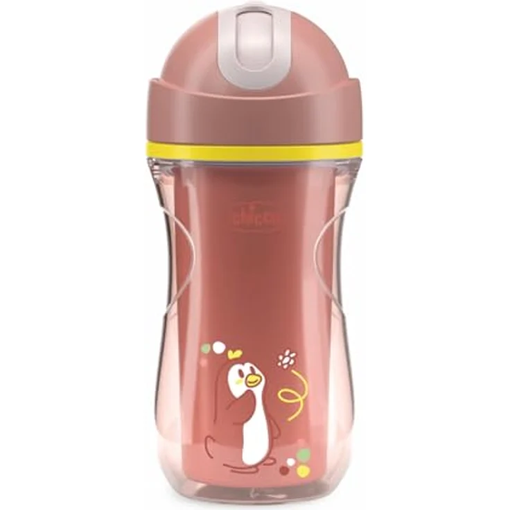 Chicco Sport Trinklernbecher 266 ml, Antitropfbecher mit bissfestem Silikonhalm, BPA-frei, für Kinder ab 14 Monaten, Rosa – Bild 1