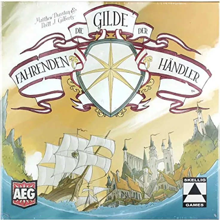 Skellig Games SKE48018 Die Gilde der Fahrenden Händler Erwachsenenspiele|Brettspiele, Mehrfarbig - Handelsnetzwerk Aufbau und zahlreiche Aufgaben im Solomodus