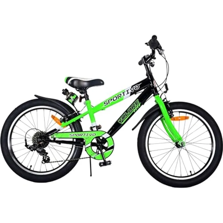 Volare Sportivo Kinderfahrrad, Jungen, 20 Zoll, 7 Gänge, bis 115 kg, höhenverstellbarer Sattel und Lenker, 85% zusammengebaut, Luftbereifung, für 6-8 Jahre