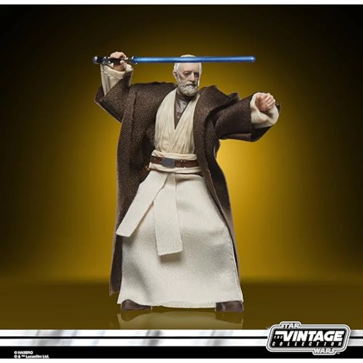 Star Wars The Vintage Collection Ben (Obi-Wan) Kenobi, Premium Action-Figur im Kenner-Stil, 9,5 cm mit Lichtschwert und textilem Mantel – Bild 5