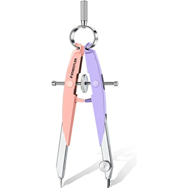 STAEDTLER Mars Comfort 556 Zirkel, hohe Qualität mit Spindelführung Mitteltriebspindel, exakt und präzise, pastell-pink und pastell-lavendel, stabiles Etui mit Klappdeckel, 556 00-PA2 – Bild 2