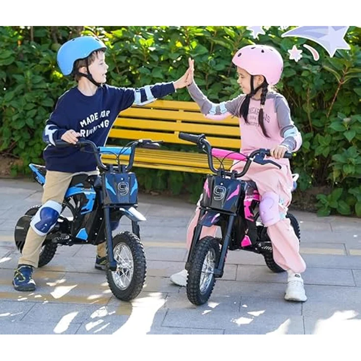 FINOOS Elektro Motorrad Kinder Hurricane 24V, Elektromotorrad mit 350W Motor, 8/16 KMH Geschwindigkeitsmodus, 20KM Lange Reichweite, 12 Zoll Luftreifen, Moto Cross für Kinder von 3,5 – 7 Jahren (Rot) – Bild 4