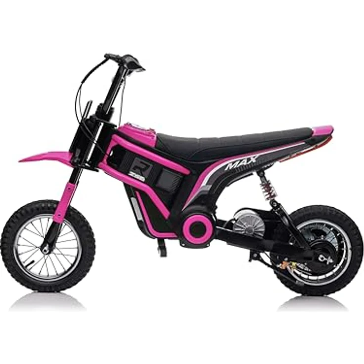 FINOOS Elektro Motorrad Kinder Hurricane 24V, 350W Motor, 8/16 KMH Geschwindigkeitsmodus, 20KM Reichweite, 12 Zoll Luftreifen, Rosa – Bild 5