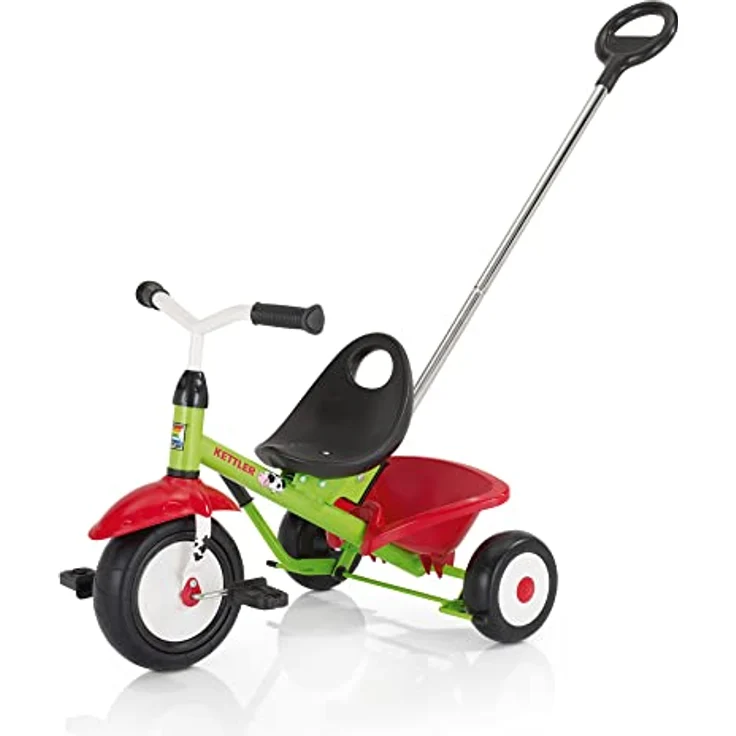 Kettler Funtrike Emma - das coole Dreirad mit Schiebestange - Kinderdreirad für Kinder ab 2 Jahren - stabiles Kinderfahrzeug inkl. kippbarer Sandschale - grün & rot – Bild 2