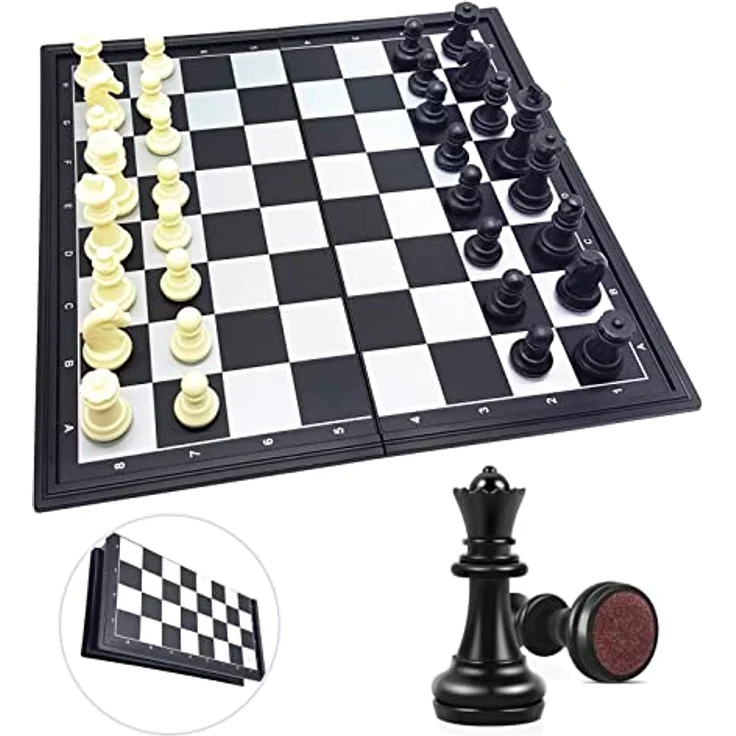 Lexibook Zusammenklappbares magnetisches Schachspiel, 32 x 32 cm, transportabel und rutschfeste Figuren – Bild 5