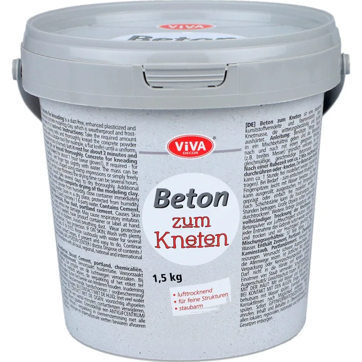 Viva Decor Modelliermasse Knetbeton, lufttrocknend - Beton zum Kneten in Beton-Optik, lufttrocknend