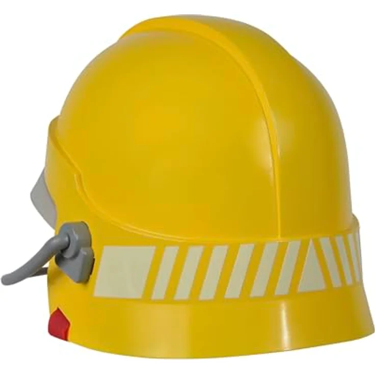 Simba Feuerwehrmann Sam Helm mit leuchtendem Schirm und Sticker im Dunkeln, Mikrofon, Schaumstoffpads innen, ab 3 Jahren, Rot – Bild 4