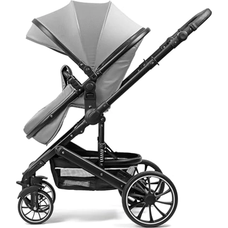 Pixini Kinderwagen Kalani 3in1 Kombikinderwagen, inkl. Babywanne & Buggy & Auto-Babyschale & Cupholder (glossy silver) – Bild 5