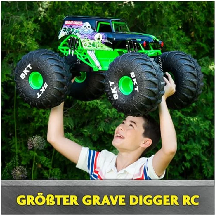 Monster Jam Ferngesteuerter Monster Truck Mega Grave Digger, über 60cm hoch, 1:6 Maßstab, USB-Ladekabel, für Jungen und Mädchen – Bild 3