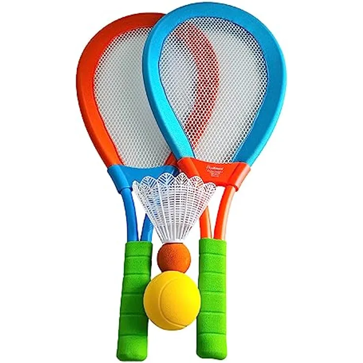 alldoro 60057 XL Federball Set, Mehrfarbig, 62 x 26 cm