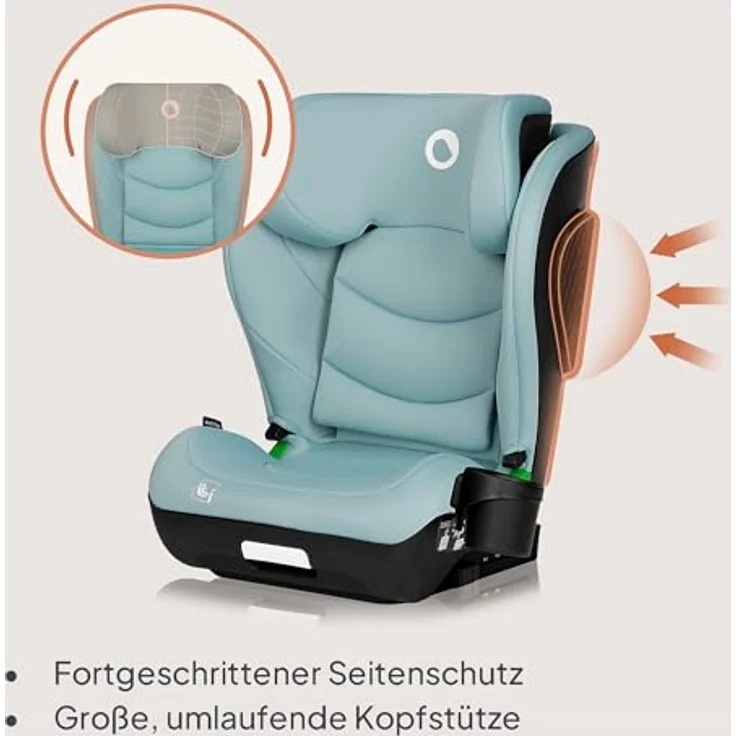 lionelo Autokindersitz NEAL I-SIZE, für Kinder von 100-150 cm, Isofix & Gurt, Getränkehalter, waschbarer Bezug – Bild 3