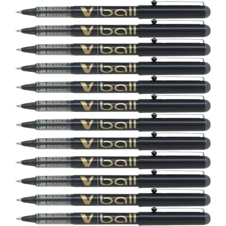 Pilot Vball 7 Liquid Ink Rollerball, 0.7 mm Nadelspitze, Box mit 12 Stiften, schwarz – Bild 5