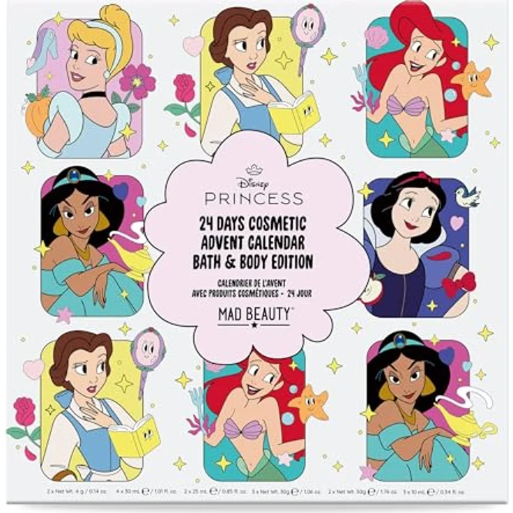Accentra Disney Princess Adventskalender, Beauty Kosmetik mit 24 Überraschungen für eine gepflegte Weihnachtszeit – Bild 2