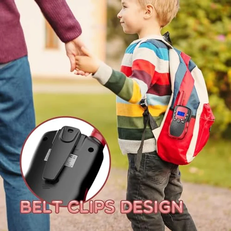 Kearui Walkie Talkie, Kinder Funkgerät mit 8 Kanälen, klarem Klang & VOX Funktion, Schwarz Rot, ab 3 Jahren – Bild 5