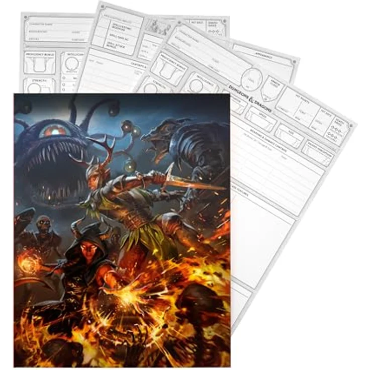 Dungeons & Dragons 2024 Character Sheets, 50 doppelseitige Charakterblätter für die 5. Edition, illustriert – Bild 3