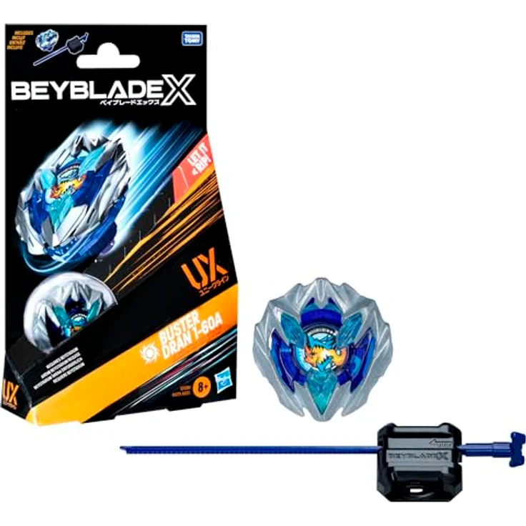 Hasbro Beyblade X Buster Dran 1-60A UX Starter Pack, Kreisel mit X-Celerator Beschleunigungssystem und austauschbaren Metall-Blades – Bild 1