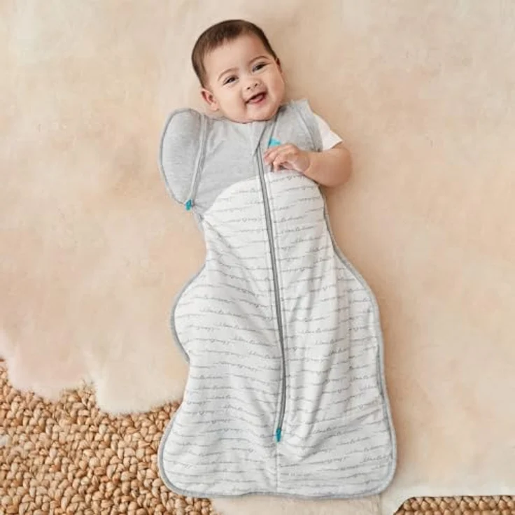 Love To Dream Wickelsack für den Übergang, Größe M, 6–8,5 kg, Weiß, abnehmbare Flügel, 2,5 Tog, maschinenwaschbar, Doppelreißverschluss – Bild 2