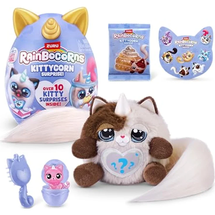 ZURU Kittycorn Surprise Serie 3 (Nia), Plüschtier mit über 10 Überraschungen, magischem Herz und flauschigem Schwanz zum Sammeln für Mädchen – Bild 1