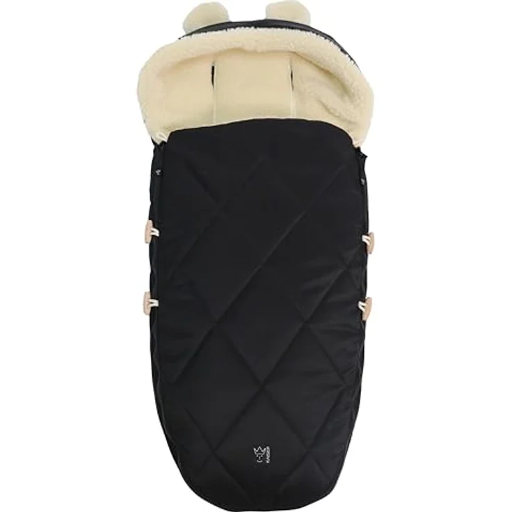 Kaiser 65825 XL EARS WOOL, Woll Fußsack mit abnehmbarem Vorderteil, geeignet für Kinder von 6-36 Monaten, schwarz – Bild 1