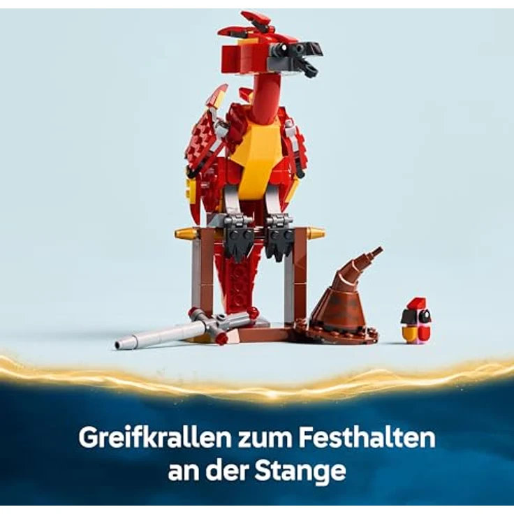 LEGO Harry Potter 76448, Fawkes - Dumbledores Phönix, 299 Teile, bewegliche Figur, Zubehör und Mini-Figur von Baby Fawkes, ab 8 Jahre – Bild 5