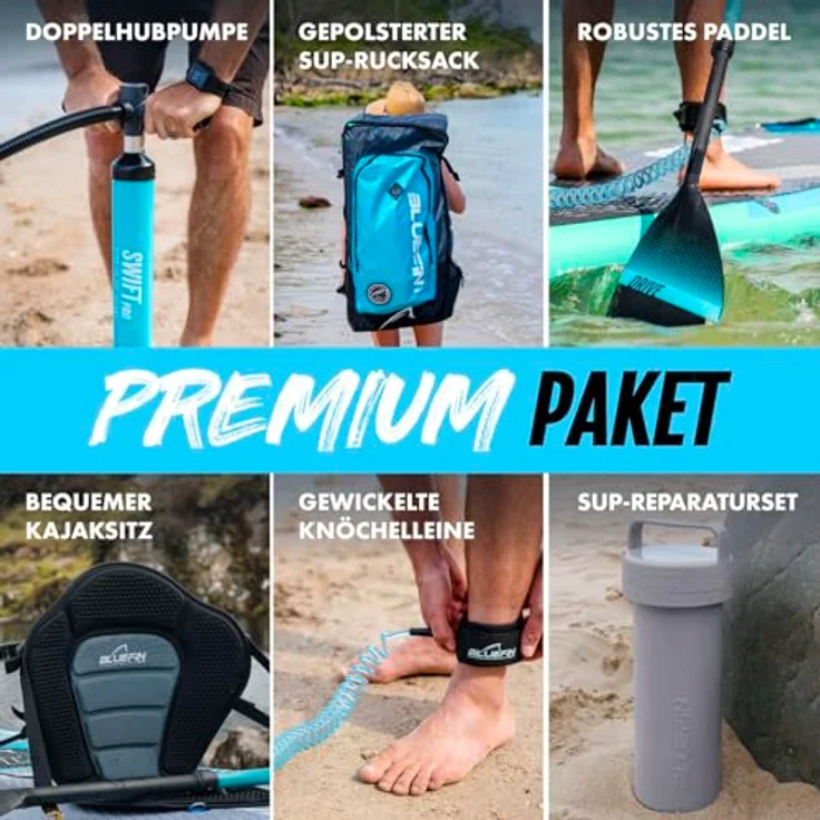 Bluefin SUP 2020 CRUISE SUP Board Set, Blau, 10'8" mit Drive Paddel, Kajak-Umbausatz und umweltfreundlicher Verpackung – Bild 4
