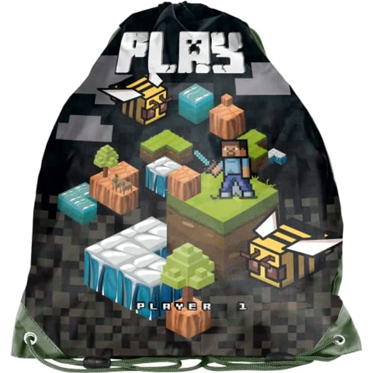 Goldkids Schulranzen Set Jungen 1. klasse 7-teilig Ranzen Tornister Schulrucksack Federmappe Turnbeutel Turnsack Brotdose Trinkflasche Sporttasche Regenschutz Game Pixel Motiv mäppchen, blau – Bild 3