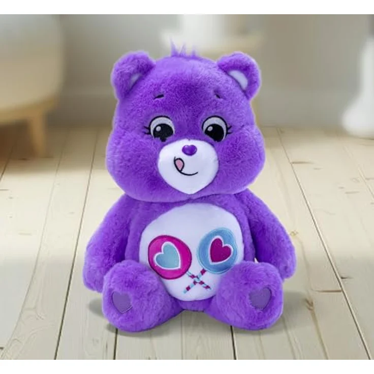 SIMBA Kuscheltier Care Bears Teile Gern Bärchi,35 cm, Lila mit zwei Lollis auf dem Bauch – Bild 5