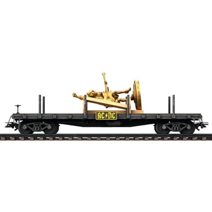 Märklin 48837 H0 Flachwagen "Stiff Upper Lip", ACDC mit Statue und Ladegestell, vierachsiger Flachwagen nach amerikanischer Bauart – Bild 1