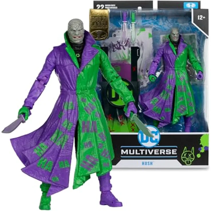 Bizak McFarlane DC Multiverse Batman Hush Sammelfigur, 18 cm mit 22 beweglichen Teilen, inkl. 4 Sammelkunstkarten und Zubehör
