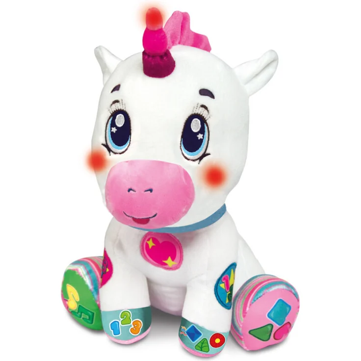 Clementoni Interaktives Einhorn, Kuscheltier mit interaktiven Funktionen und spielerischem Lernmodus