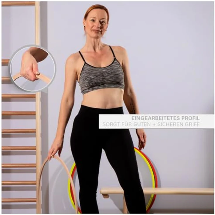 Sport-Tec Gymnastikreifen aus Holz, Hula Hoop, Trainingsreifen, Turnreifen, Fitnessreifen, Gymastik Kreis, Gewichtsreduktion, 60cm – Bild 4