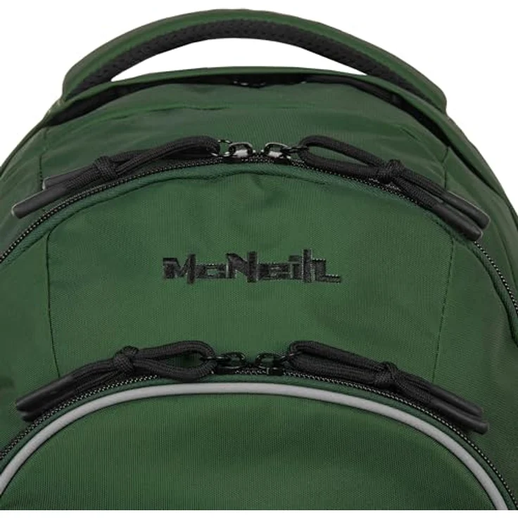 McNeill Schulrucksack MILO, gepolsterte Rückriemen mit Gummibandsystem, Air-Flow Rückensystem, Grün – Bild 5