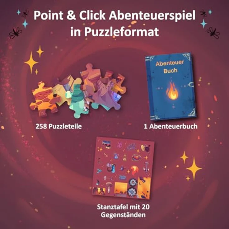 KOSMOS 684853 Adventure Puzzle In den Tiefen des Vulkans, 258 Teile, interaktives Abenteuerpuzzle für Kinder ab 8 Jahre, Abenteuergeschichte mit jedem Puzzleteil entdecken – Bild 3