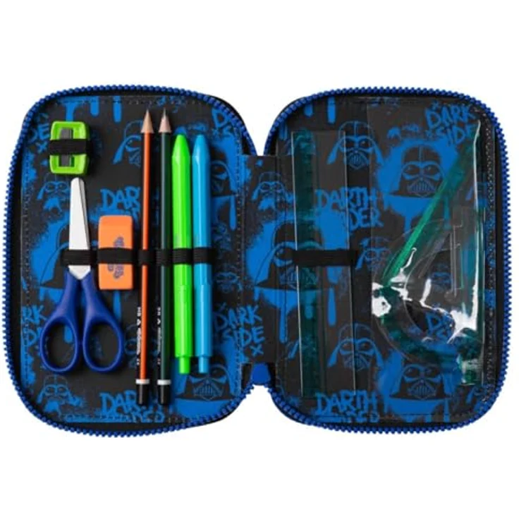 CoolPack Federmäppchen Etui, Star Wars, Darth Vader, mit Buntstiften und Fasermalern befüllt – Bild 3