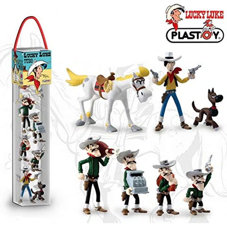 Plastoy SAS PLA70387 - Lucky Luke: Tube Lucky Luke, 7 Figuren – Bild 2
