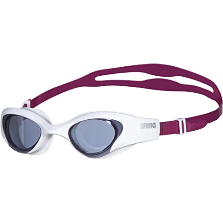 ARENA The One Anti-Fog Schwimmbrille Damen, Schwimmbrille mit Breiten Gläsern, UV-Schutz, Selbstjustierender Nasensteg, Orbit-Proof Dichtungen, Weiß (Smoke-White-Purple) – Bild 1