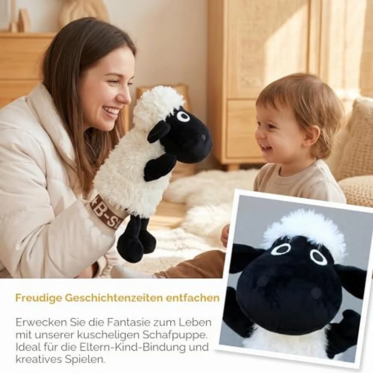 LOMTRATS Tier-Handpuppen Set, 4-teilig inklusive Wolf, Tiger, Löwe, Affe, perfekt für Geschichtenerzählen und Vorschule, ca. 30 cm groß, aus PP-Baumwolle – Bild 3