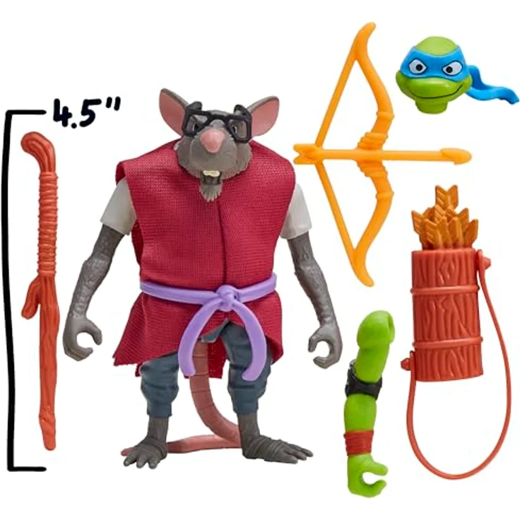 Teenage Mutant Ninja Turtles Mutations Mix and Match Splinter, Sammelfigur 11,4 cm mit austauschbaren Gliedmaßen und Zubehör – Bild 5