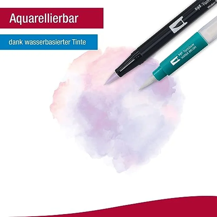 TOMBOW Aquarellierbarer Filzstift Set, Primärfarben (6er-Set) – Bild 6