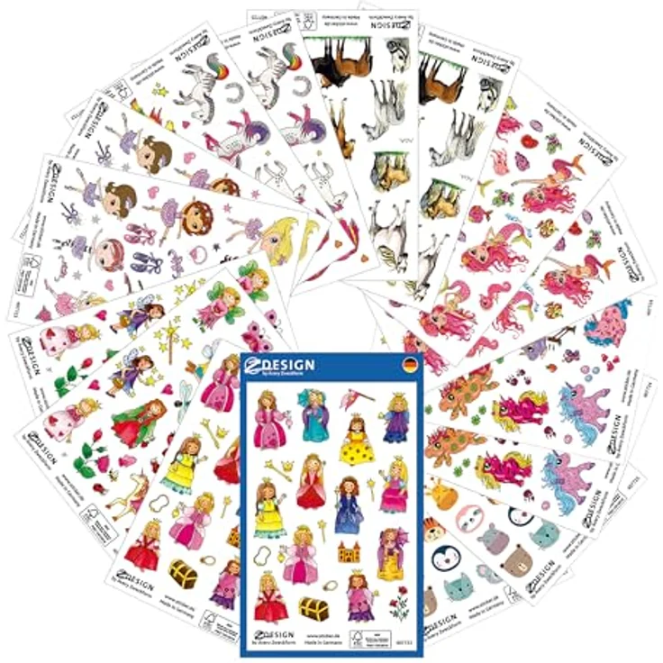 AVERY Zweckform Aufkleber-Set 59990, selbstklebende Etiketten für Mädchen, 386 mehrfarbige Sticker – Bild 1