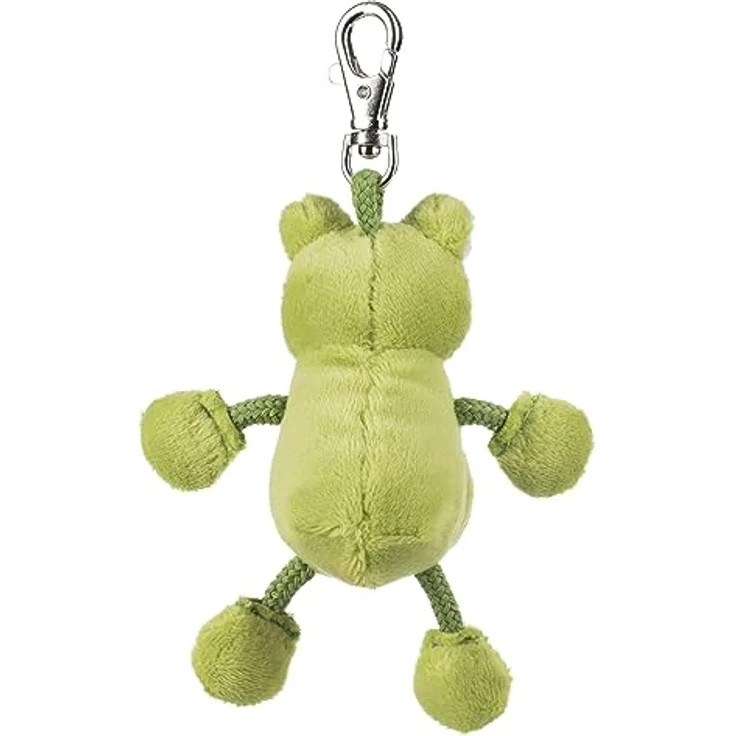 Schaffer 0255 Schlüsselanhänger Kuscheltier Frosch Quark, 12 cm, waschbar bei 30°C, grün-weiß – Bild 4