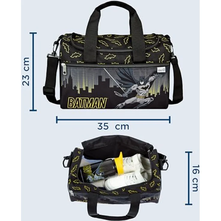 Scooli Sporttasche 35 cm, schwarz, 100% Polyester, kompakt und leicht, ideal für Kinder – Bild 2
