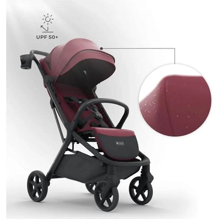 Kinderkraft Nubi 3, Sportbuggy mit automatischer Faltfunktion, UV-Schutz 50+, bis 27 kg belastbar, grau – Bild 8