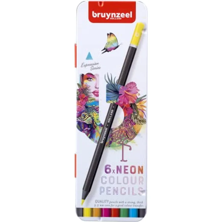 Bruynzeel Expression Farbstifte 6-teiliges Set in Dose, Neon