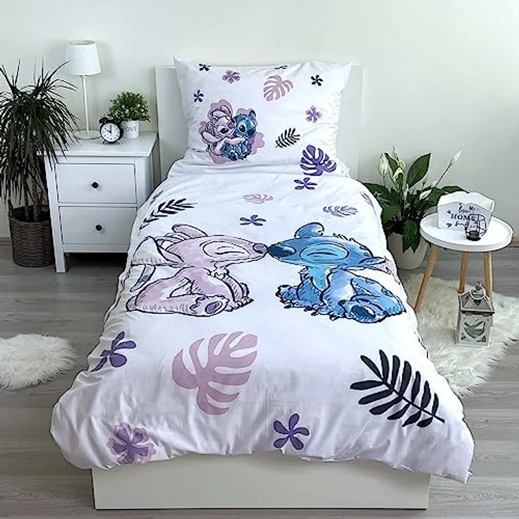 Jerry Fabrics Bettwäsche-Set, Lilo & Stitch Design, 100% Baumwolle, 140 x 200 cm + 70 x 90 cm – Bild 2