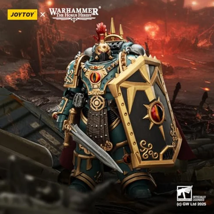 JOYTOY Warhammer Sons of Horus 'Little' Horus Aximand, Captain der 5. Firma, 1/18 Maßstab, 12,4 cm, hochdetaillierte Sammelfigur mit modularen Zubehörteilen und authentischer Rüstung – Bild 2