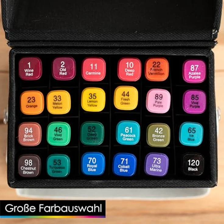 OfficeTree 24 Alkohol Marker - Intensive Farben - Twin Marker Set zum Zeichnen und Malen - Touch Marker Stifte auch als Manga Stifte – Bild 2