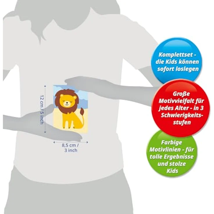 Ravensburger Verlag GmbH Malen nach Zahlen CREART® - Kleiner Löwe, Malvorlagen mit farbigen Motivlinien und 5 Acrylfarben, ab 7 Jahren – Bild 6